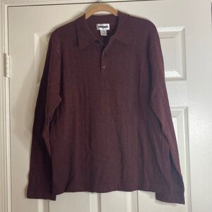 Maroon wool polo shirt